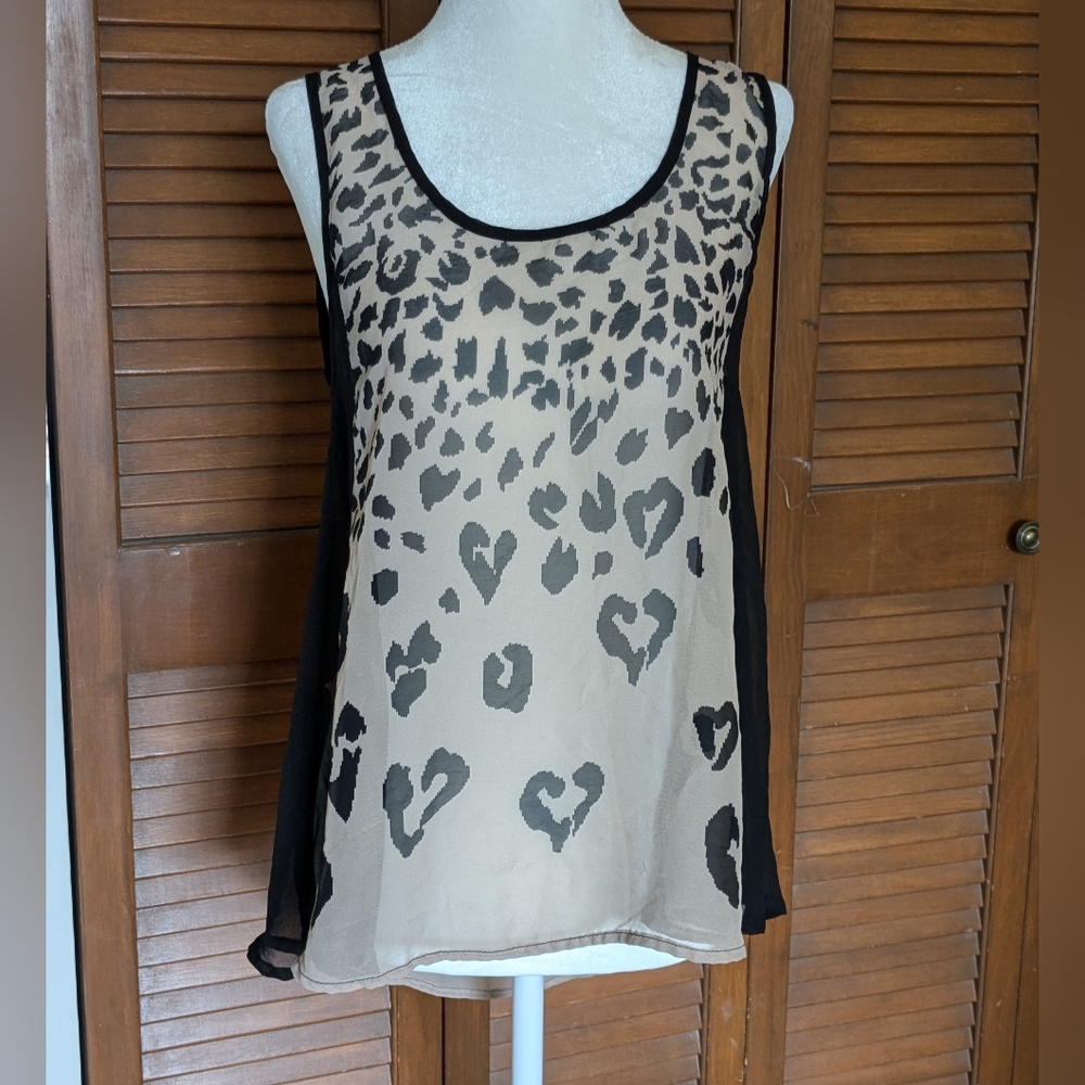 Dress Up Flowy Sheer Leopard/Cheetah Print Tank